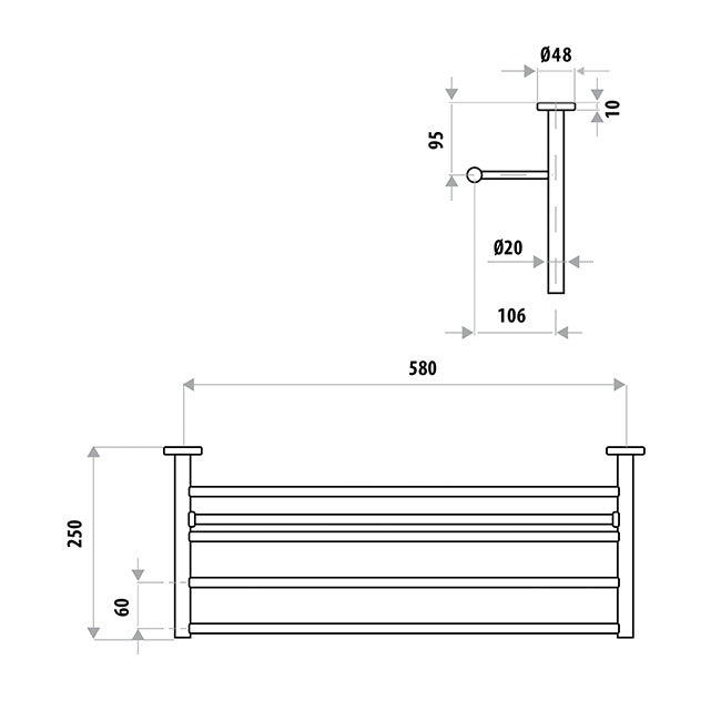 Elle Stainless Steel Towel Rack