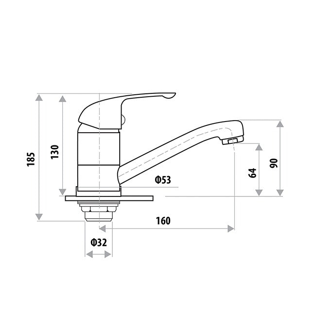 Helena Project Basin Mixer Swivel Spout