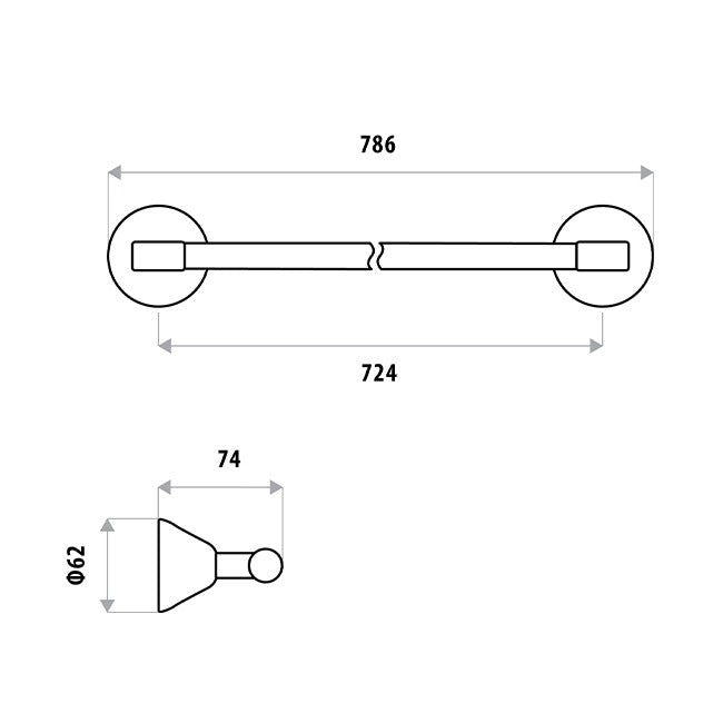 Linkware Kirra Single Towel Rail