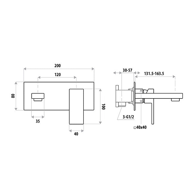 Linkware L'n Project Wall Basin Mixer