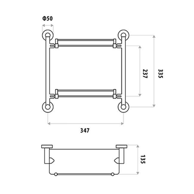 Linkware Loui Double Glass Shelf
