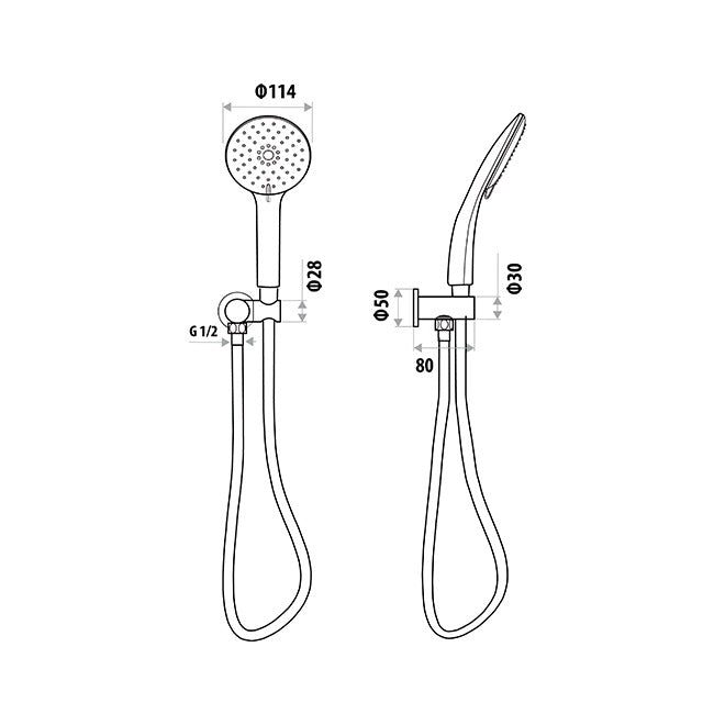 Loui Hand Shower With Wall Bracket