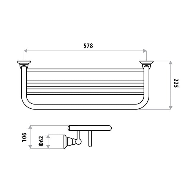 Noosa Towel Rack Chrome