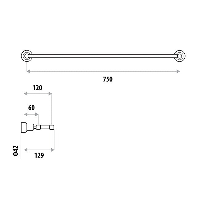 Renovator 750Mm Double Towel Rail