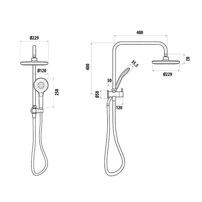 Round Twin Shower Self Cleaning Head