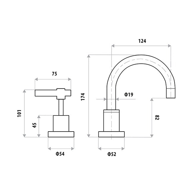 Linkware Sabine Lever C/D Basin Set C/P