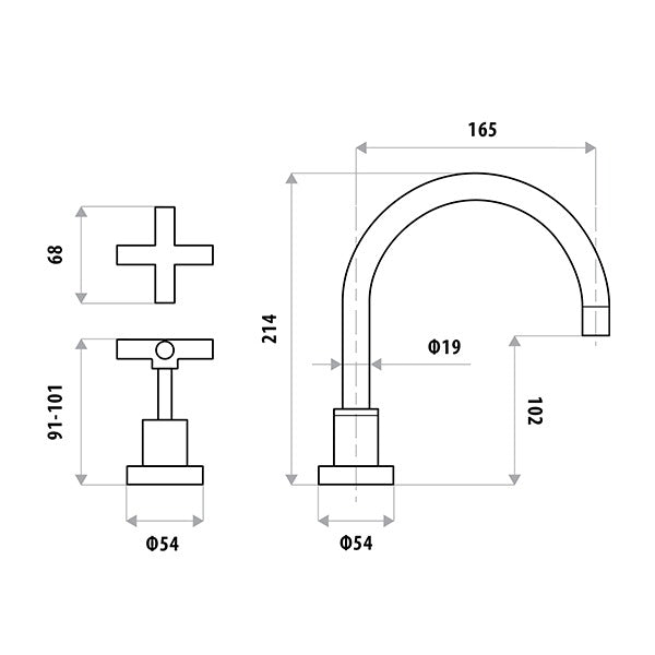 Linkware Sabine Vanity Sink Set C/P