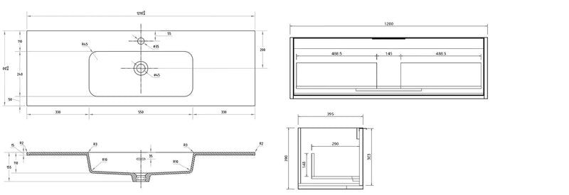 Cassa Design Capture Ensuite Wall Hung Vanity