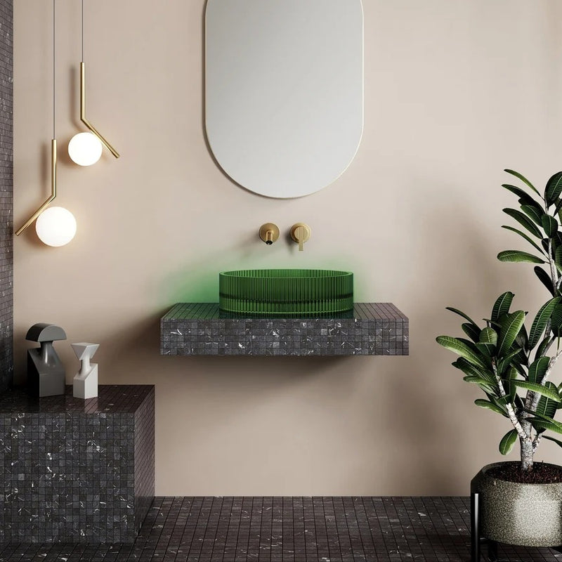 Cassa Design Wow V-Groove Translucency Round Above Counter Basin