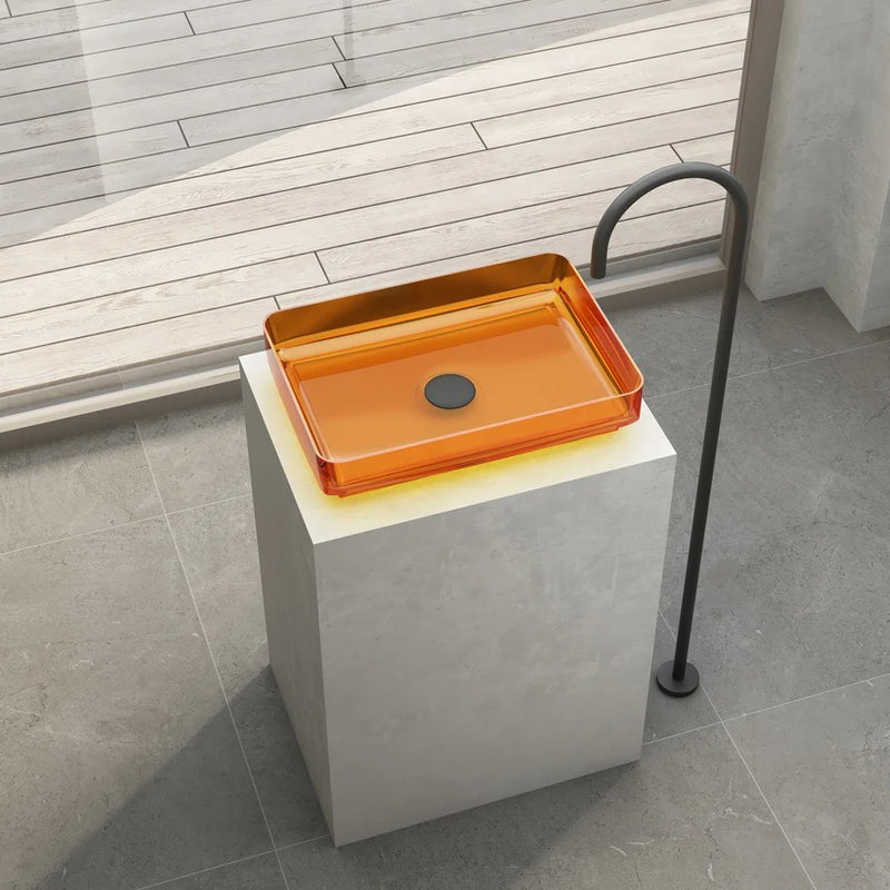 Cassa Design Wow Rectangular Translucency Resin Stone Basin