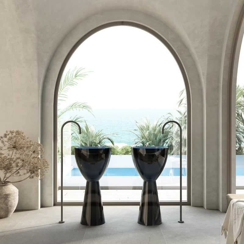 Cassa Design Wow Pedestal Translucency Resin Stone Basin