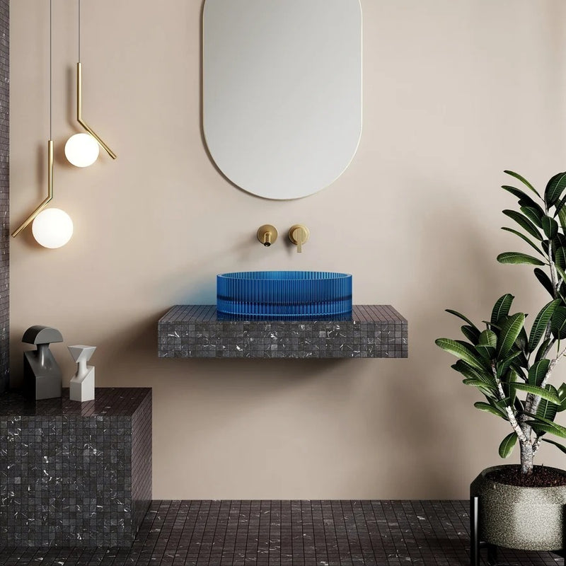 Cassa Design Wow V-Groove Translucency Round Above Counter Basin
