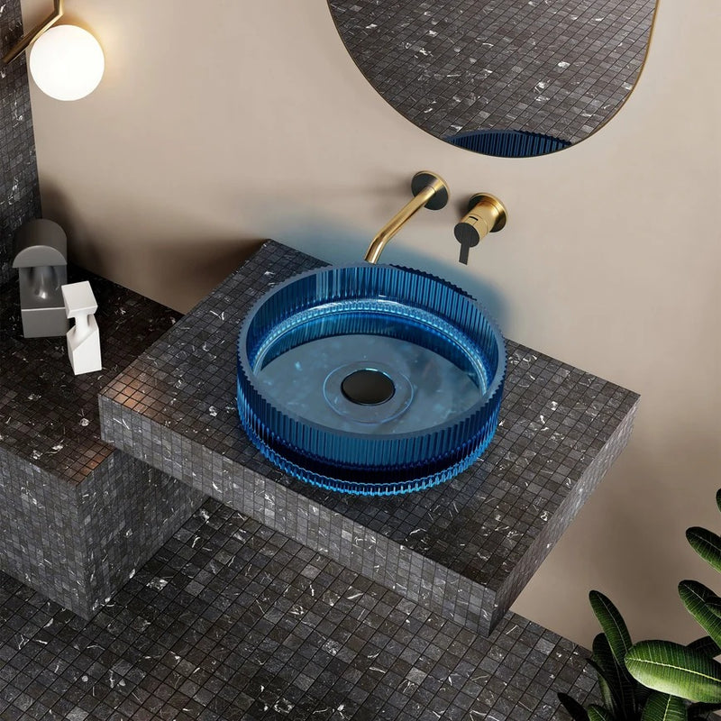 Cassa Design Wow V-Groove Translucency Round Above Counter Basin