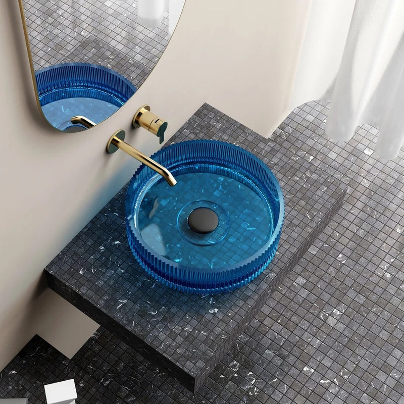 Cassa Design Wow V-Groove Translucency Round Above Counter Basin