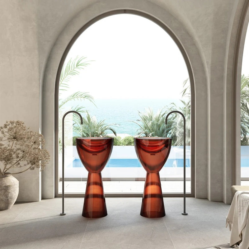 Cassa Design Wow Pedestal Translucency Resin Stone Basin