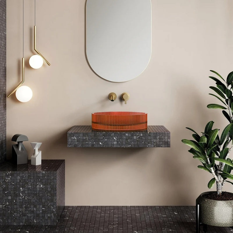 Cassa Design Wow V-Groove Translucency Round Above Counter Basin