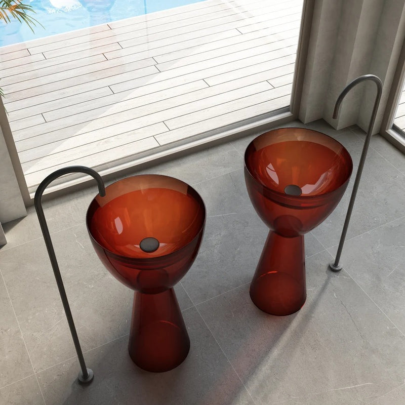 Cassa Design Wow Pedestal Translucency Resin Stone Basin