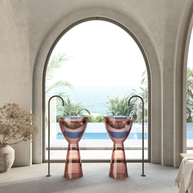 Cassa Design Wow Pedestal Translucency Resin Stone Basin