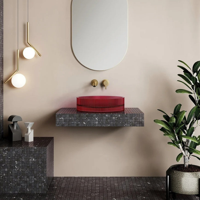 Cassa Design Wow V-Groove Translucency Round Above Counter Basin