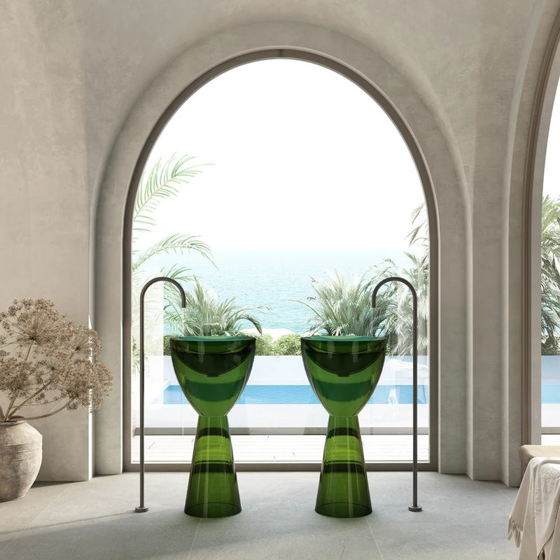 Cassa Design Wow Pedestal Translucency Resin Stone Basin
