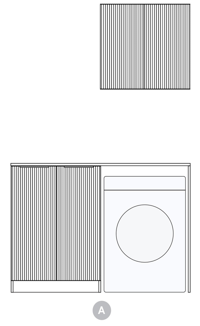 Otti Laundry Kit 1305 Havana Fluted with Stone Top