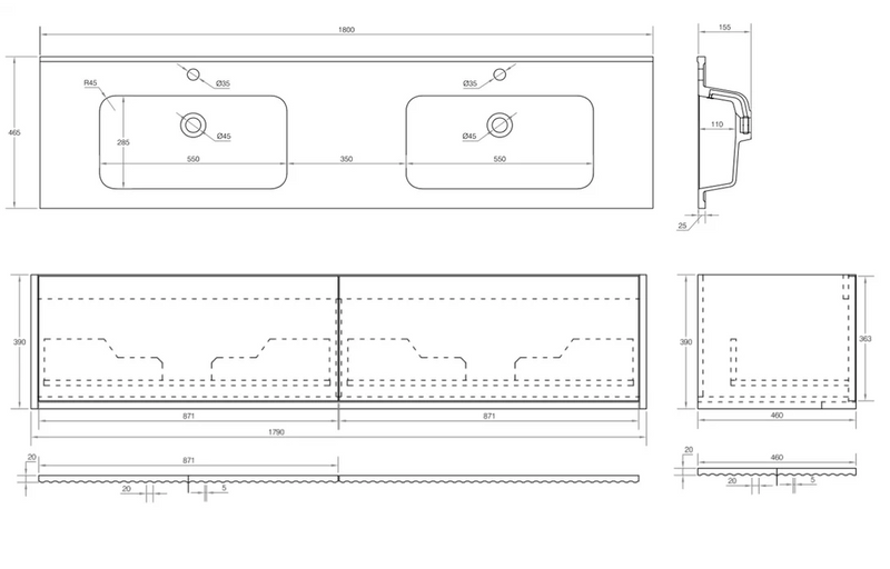 Cassa Design Capture Wall Hung Vanity