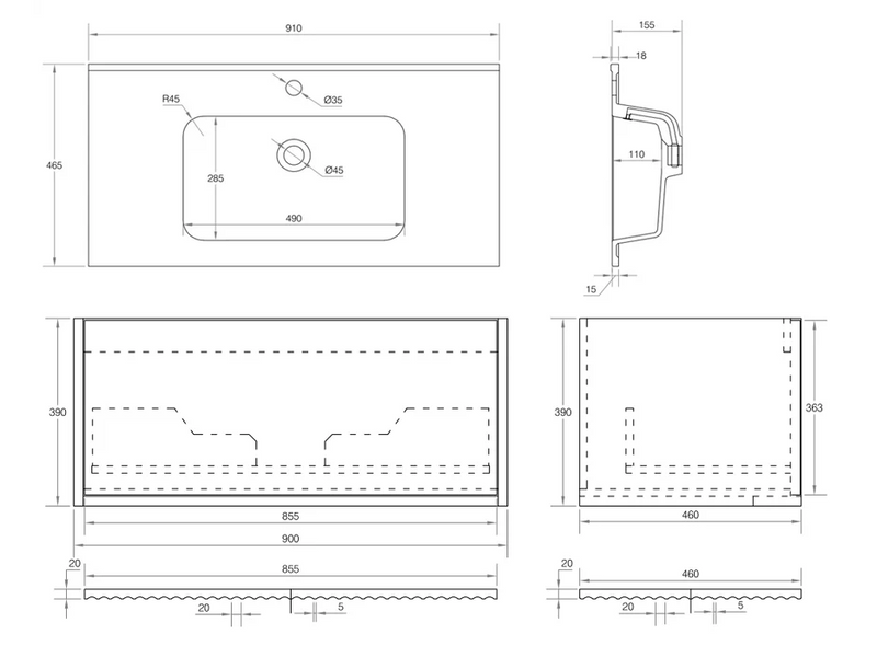 Cassa Design Capture Wall Hung Vanity