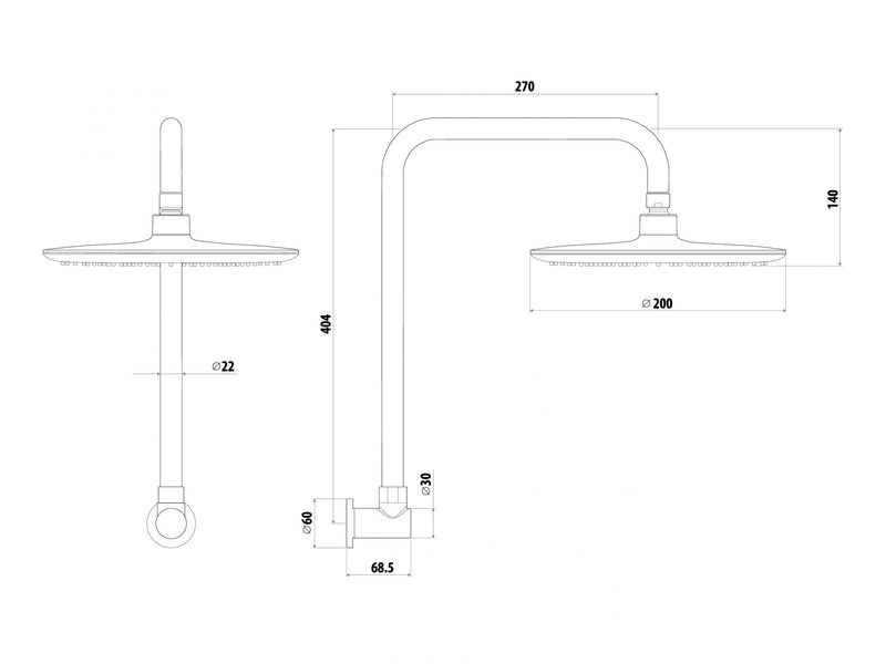 Linkware Elle S/S Gooseneck Shower&Arm
