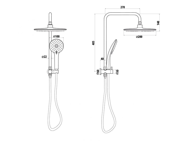 Linkware Ellle S/S Twin Shower