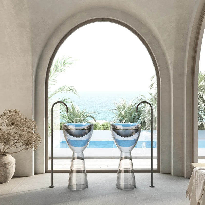 Cassa Design Wow Pedestal Translucency Resin Stone Basin