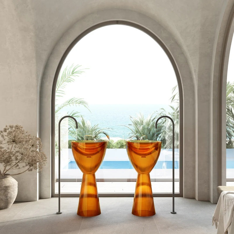 Cassa Design Wow Pedestal Translucency Resin Stone Basin