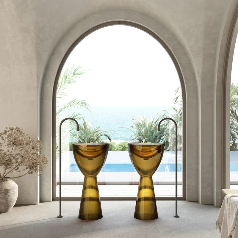 Cassa Design Wow Pedestal Translucency Resin Stone Basin