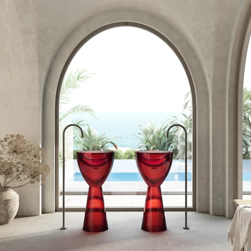 Cassa Design Wow Pedestal Translucency Resin Stone Basin