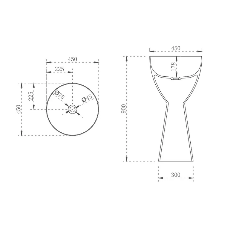 Cassa Design Wow Pedestal Translucency Resin Stone Basin