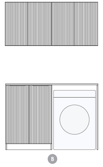 Otti Laundry Kit 1305 Havana Fluted with Stone Top