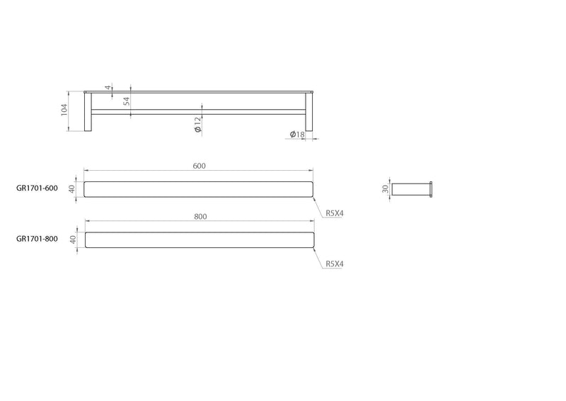 The Gabe 600mm Double Towel Rail