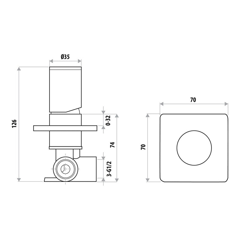 Linkware Gabe Shower Mixer Body