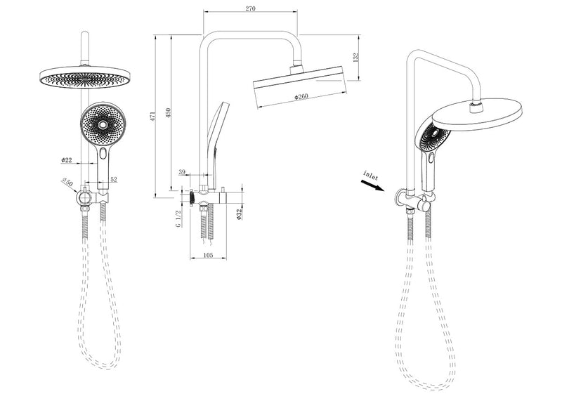Linkware The Gabe Twin Shower