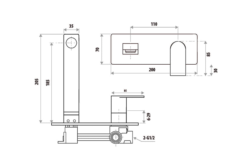Linkware Gabe W/Basin Mixer Body