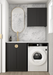 Otti Laundry Kit 1305 Marlo Black with Stone Top