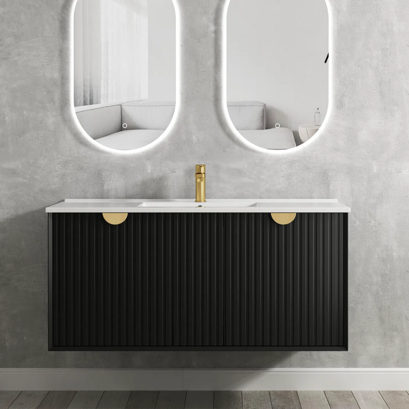 Otti Marlo Matte Black Wall Hung Vanity