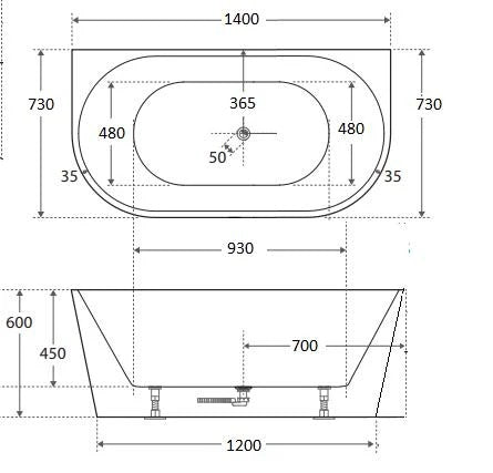 Cassa Design Auris Round Back To Wall Bath