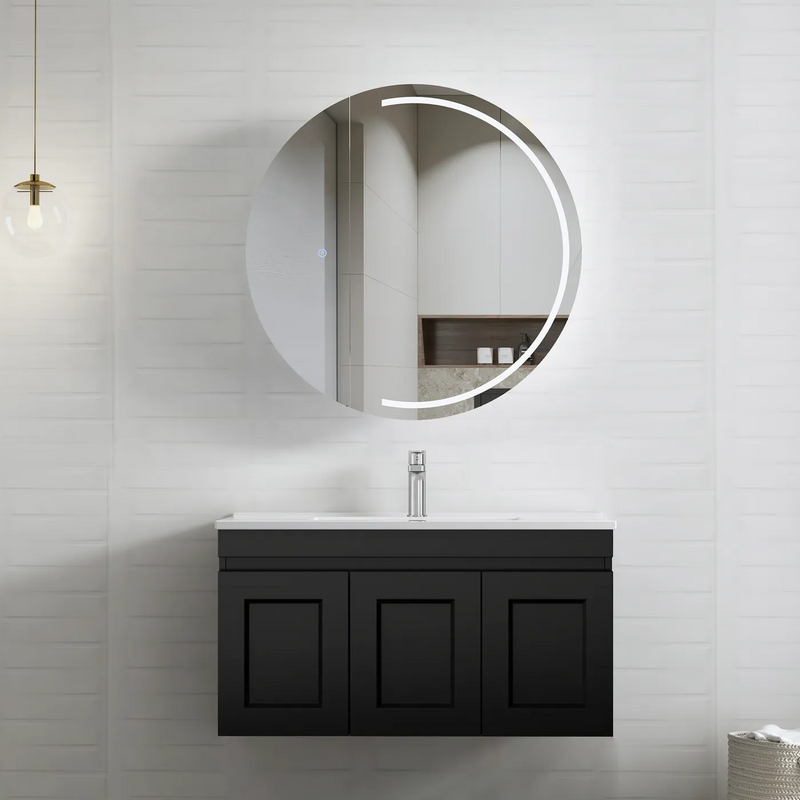 Otti Hampton Mark II Satin Black Wall Hung Vanity