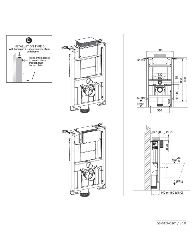 SEIMA InWall C201 Cistern with Frame
