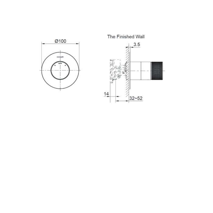 Kohler Components Shower/Bath Thin Trim Oyl Handle