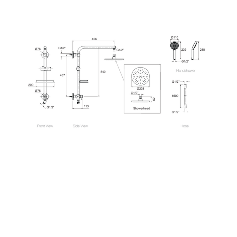 Kohler Hydrorail Rain Shower Square Column Metal (Premium)
