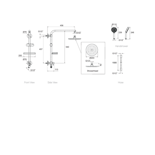 Kohler Hydrorail Rain Shower Square Column Metal (Premium)