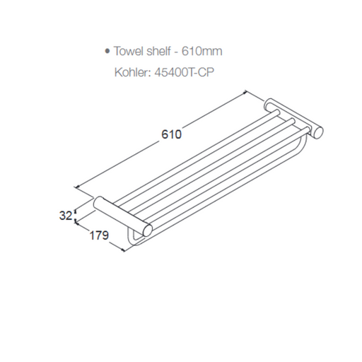 Kohler July Towel Shelf-Chrome