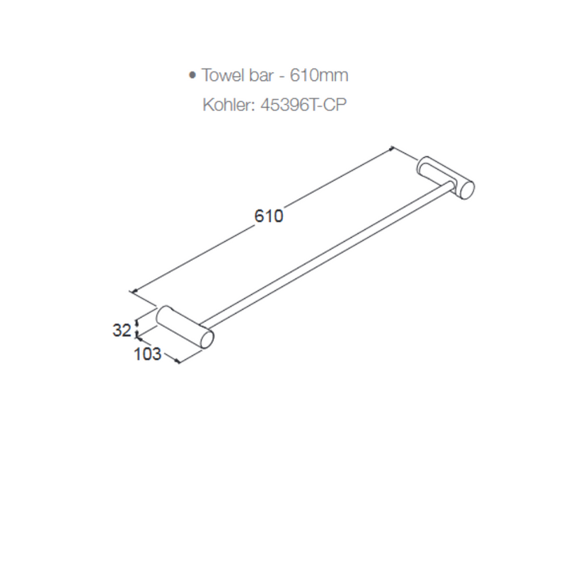 Kohler July/Viteo 24″ Towel Bar