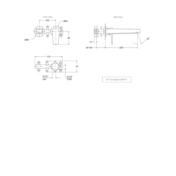 Kohler Taut Wall Mount Basin Mixer